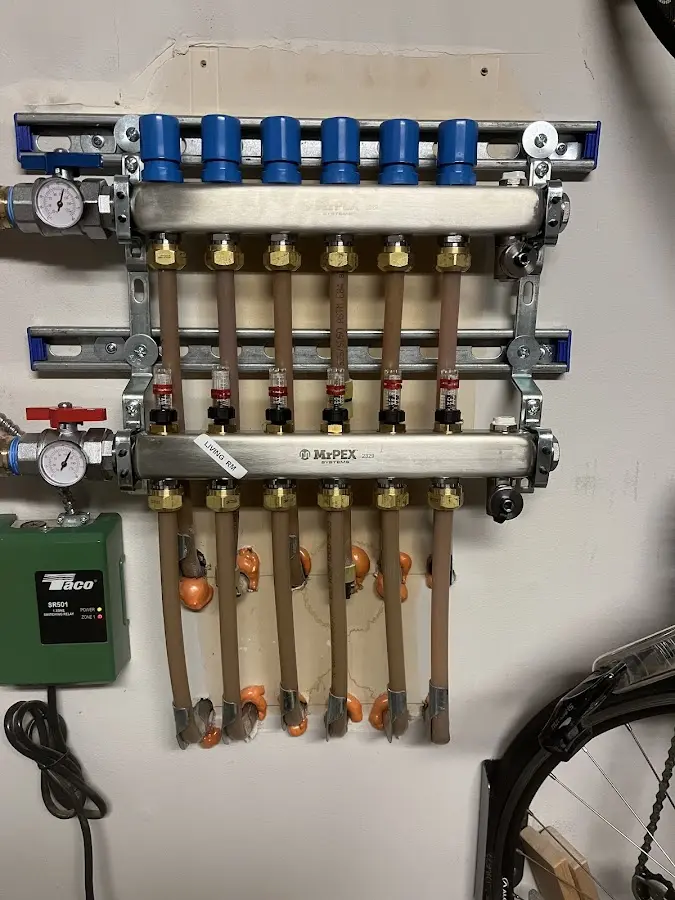 Plumber performing Gas Line Installation at a residential property in Fountain Hill